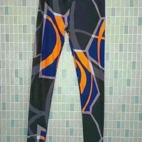 Fabletics Powerhold Leggings Black Blue Orange - Picture 5 of 9